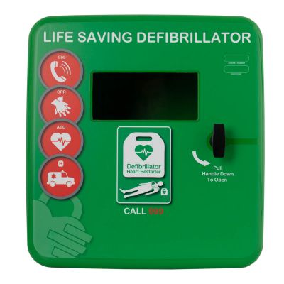 Defibrillator Cabinet - Unlocked - Heated and LED Light - Green