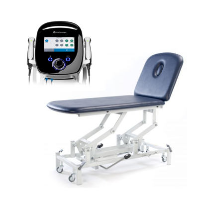 Bundle: 2 Section Hydraulic Therapy Couch - Dark Blue + Intelect Mobile 2 Combination Unit with 5cm² Treatment Head