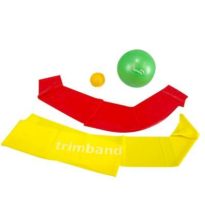 Bundle: 1 x 2m Red Trimband,1 x 2m Yellow Trimband, 1x 18cm Soft Pilates Ball,  & 1 x Yellow Spikey Ball.