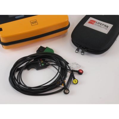 Physio Control Lifepak 1000 ECG leads 11111-000017 with carry bag