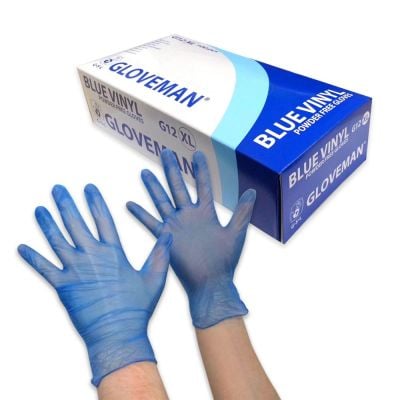 Powder Free Vinyl Medical Gloves - Blue (Box of 100)