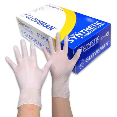 Powder Free Soft Touch Synthetic Medical Gloves - White (Box of 100)