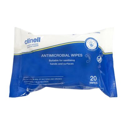 Clinell Antibacterial Hand & Surface Wipes - (Pack of 20)