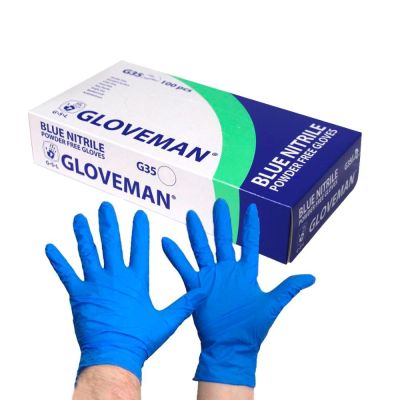 Powder Free Nitrile Medical Gloves - Blue (Box of 100)