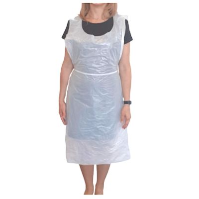 Disposable Aprons 70cm x 107cm (10 Micron Thick) - White - 100 (Pack)