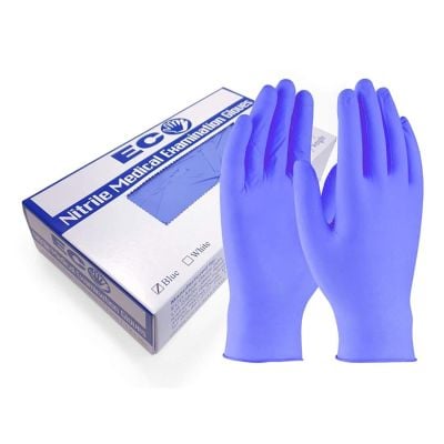 Eco Medi-Glove Powder Free Nitrile Medical Gloves - Medium - Blue (Box of 100)
