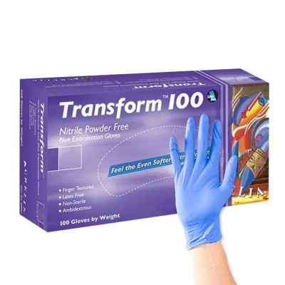 Powder & Latex Free Nitrile Medical Gloves - Blue (Box of 100)