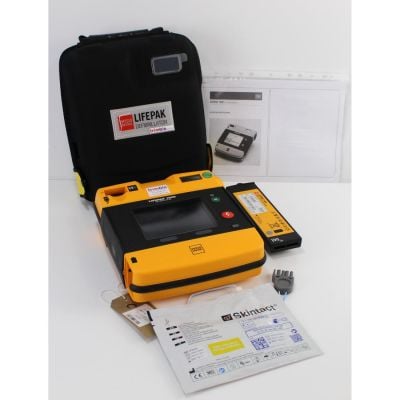 Physio Control Medtronic LifePak 1000 with NEW Battery (100%) & 1 Pack of NEW Electrodes & NEW Carry Case 