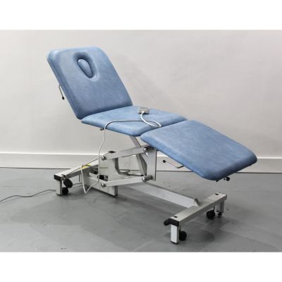 Plinth 3 Section Electric Couch with NEW Light Blue Upholstery & Breathe Hole 