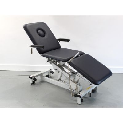 Plinth Podiatry / Orthopaedic Chair Electric with NEW Dark Blue Upholstery With Breathe Hole