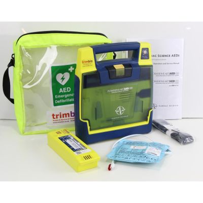 Cardiac Science Powerheart G3 Semi Automatic Defibrillator unit with all its accessories