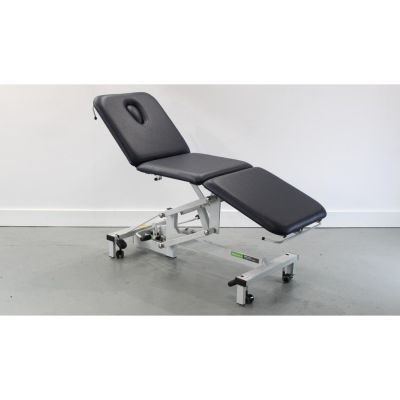 Plinth 3 Section Hydraulic Couch with NEW Dark Blue Upholstery with Breathe Hole 3D mid