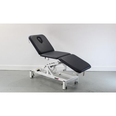 Mediplinth 3 Section Hydraulic Couch image of couch at its mid height with head section lifted