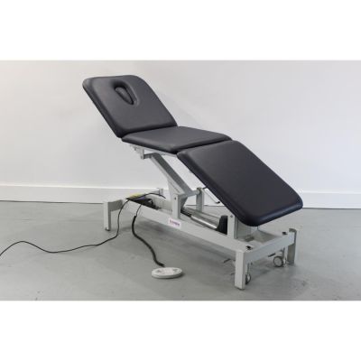 Gymna Uniphy Trio 3 Section Twin Lift Electric Couch with NEW Dark Blue Upholstery & Breathe Hole face mid height head section lifted