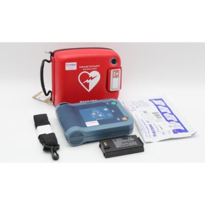 Philips Heartstart FRx Semi Automatic AED Defibrillator with accessories