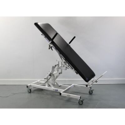 Mediplinth Tilt Table With Black Upholstery face mid height 75 degrees angle