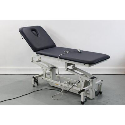 Akron A9222A 2 Section Twin Lift Electric Couch face mid height head section lifted
