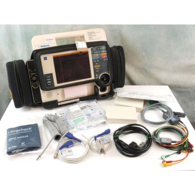 Physio Control Medtronic LifePak 12 with NEW Batteries  ECG & Therapy leads, SPO2, CO2, NIBP cuff and coil