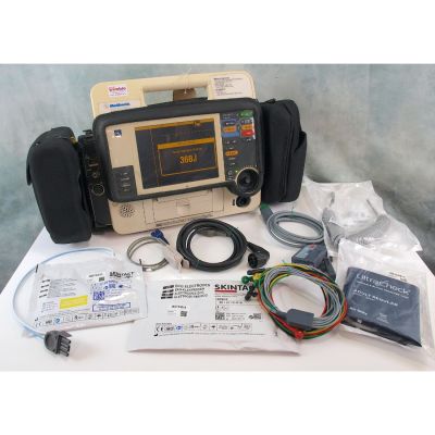 Physio Control Medtronic LifePak 12 with  ECG & Therapy leads, SPO2, CO2, NIBP cuff and coil & side pocket harness
