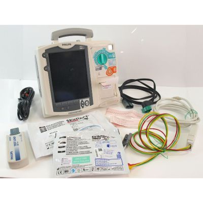 Philips HeartStart MRx Defibrillator Biphasic AED with 3 lead ECG, Battery Pack, NEW Defib Pads & NEW ECG Electrodes