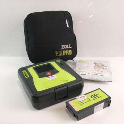Zoll AED Pro - Semi Automatic Defibrillator (AED),  Battery (50-75%) charge with 1 pack of NEW electrodes