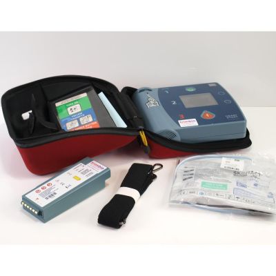 Philips Heartstart FR2+ AED Defibrillator, with  NEW Battery (100%), 1 Pack of NEW Electrodes & Carry Case