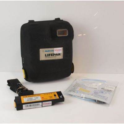 Physio Control Medtronic LifePak 1000 with Battery (2 Bars) & 1 Pack of NEW Electrodes & Carry Case 