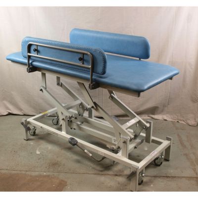 Seers Hydraulic Therapy Hygiene Table ST1551B with Sky Blue Upholstery & Cot Sides