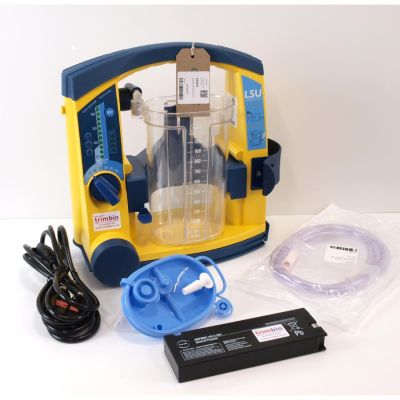 Laerdal Suction Unit LSU with Patient Canister, NEW battery & NEW U.K. Mains lead MFG 2020