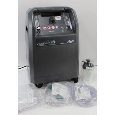 Caire Airsep Vision Aire 5 Oxygen Concentrator With NEW Oxygen Mask & Humidifier Canister 