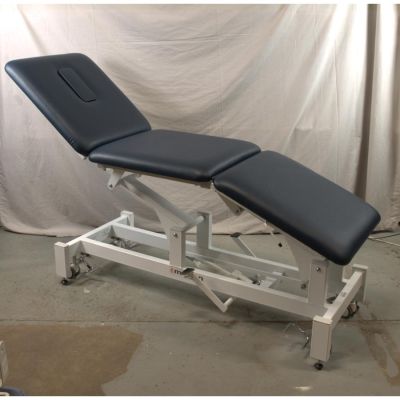 Physiomed Metron T8700 Elite 3 Section Hydraulic Couch with Dark Blue Upholstery & Breathe Hole