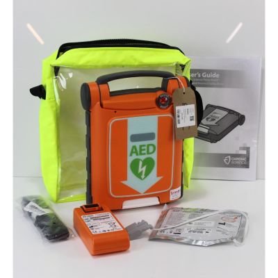 Cardiac Science G5 AED Semi Automatic with NEW Battery (100%) & 1 Pack of New Electrodes & New Yellow Bag