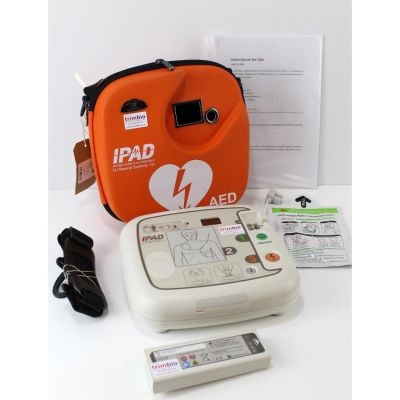 iPAD SP1 Semi Automatic Defibrillator with Battery (2 Bars) & 1 x NEW Pack of Electrode Pads & carry case