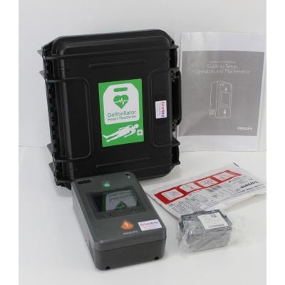 Philips Heartstart FR3 AED Defibrillator, with NEW Battery, 1 Pack of NEW Electrodes & NEW Robust Carry Case
