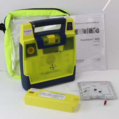 Cardiac Science G3 Pro AED Defibrillator with NEW Battery & 1 NEW Pack of Electrodes & NEW Yellow Bag