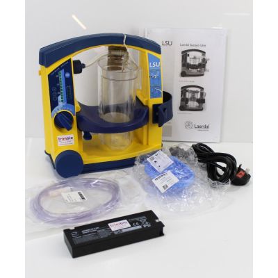 Laerdal Suction Unit LSU with Patient Canister, NEW battery & U.K. Mains lead
