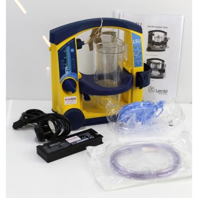 Laerdal Suction Unit LSU with Patient Canister, NEW battery & U.K. Mains lead