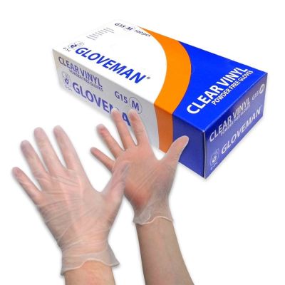 Powder Free Vinyl Medical Gloves - Clear (Box of 100)