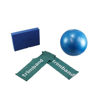 Bundle: 1 x 2m Green Trimband, 1x 26cm Soft Pilates Ball & 1 x Pilates Block.