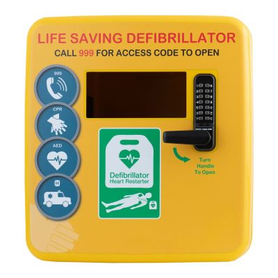 Outdoor Defibrillator Cabinet - Keypad Lock and Permanent Light 