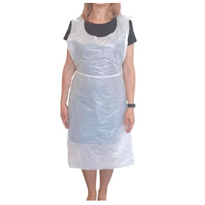 Disposable Aprons 69cm x 116cm (16 Microns Thick) White