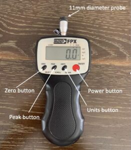 Wagner pressure algometer used to record mechanical nociceptive threshold readings in equine research